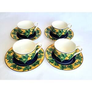 Casual Victoria & Beale Yves 9034 - 4 cups and saucers plates Ivy Leaf